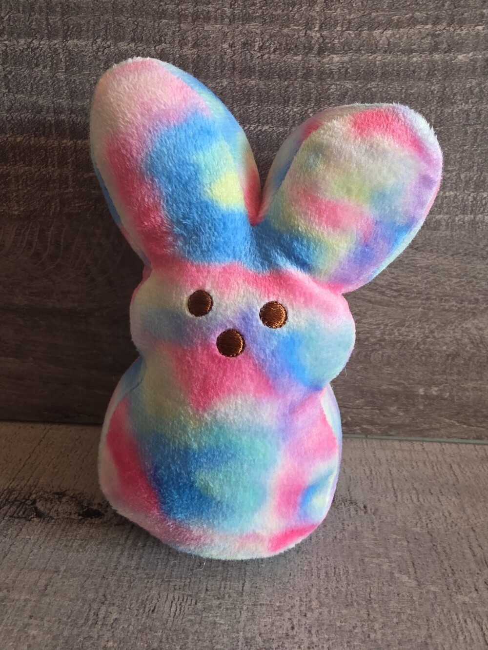 PEEPS Just Born Tie Dye Bunny Small Plush Stuffed Animal Colorful 6” Easter g52